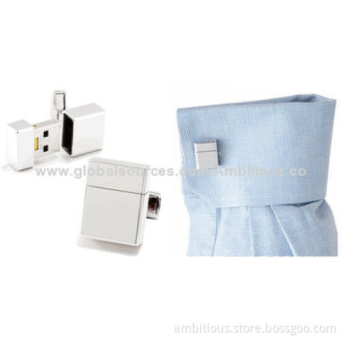 Innovative design USB cufflinks, high end silver USB flash drive